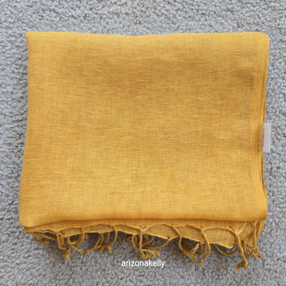 Linen Scarf Marigold Yellow Orange